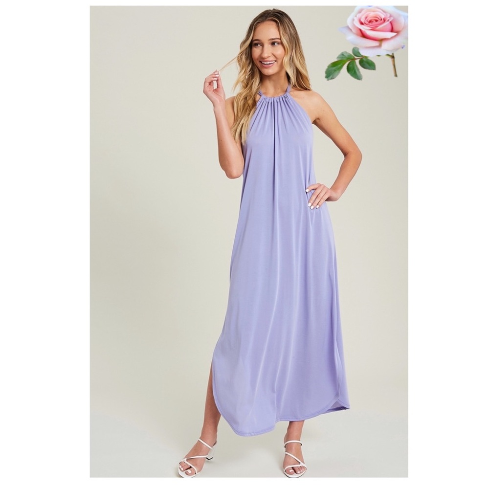 Pretty Lavender Color Maxi Dress